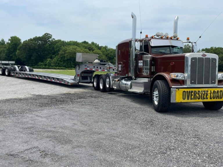 Heavy Haul Solutions heavy hauler truck towing an RGN trailer